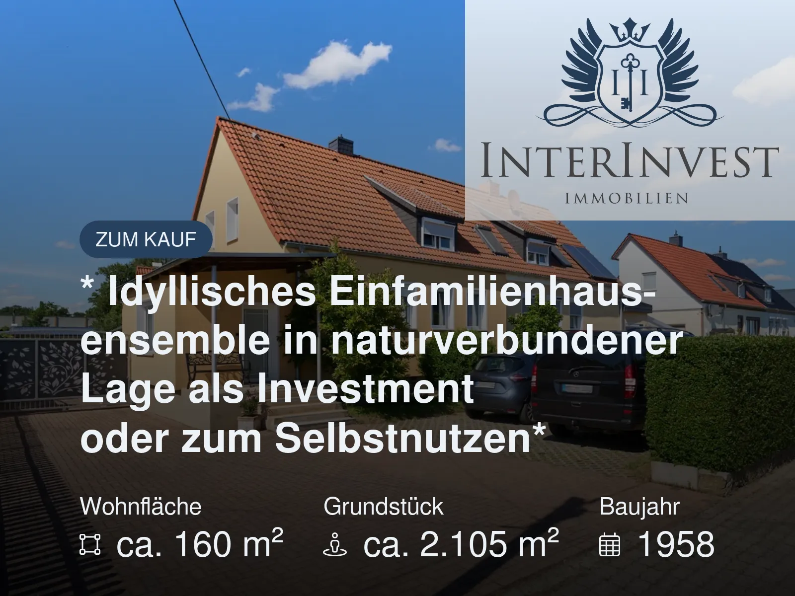 Neu im Angebot: * Idyllisches Einfamilienhausensemble in naturverbundener Lage als Investment oder zum Selbstnutzen*