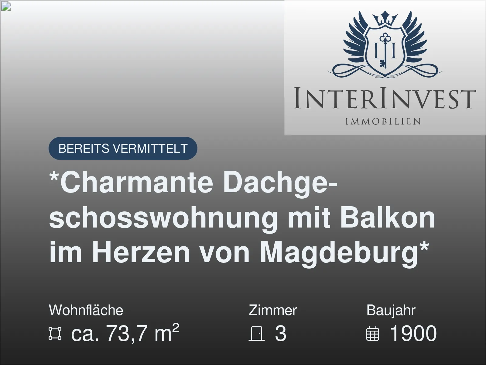Nicht mehr verfügbar: *Charmante Dachgeschosswohnung mit Balkon im Herzen von Magdeburg*