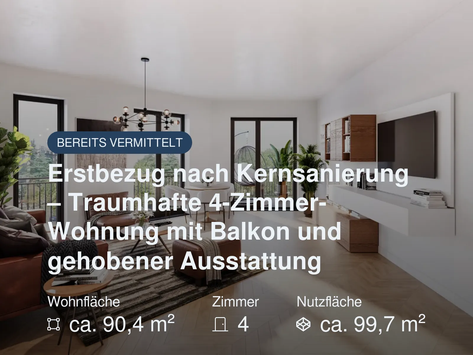 Nicht mehr verfügbar: Erstbezug nach Kernsanierung – Traumhafte 4-Zimmer-Wohnung mit Balkon und gehobener Ausstattung