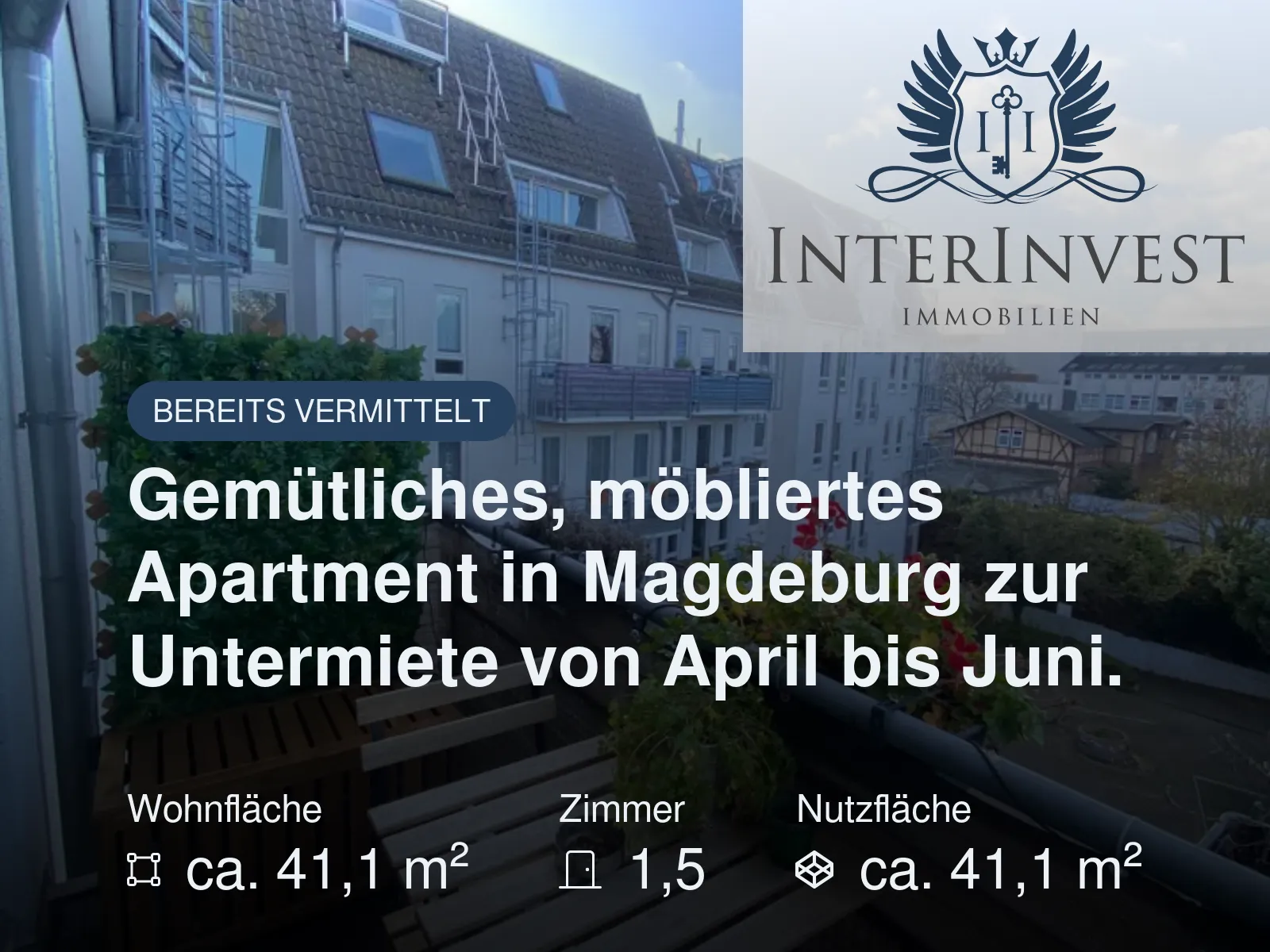Nicht mehr verfügbar: Gemütliches, möbliertes Apartment in Magdeburg zur Untermiete von April bis Juni.