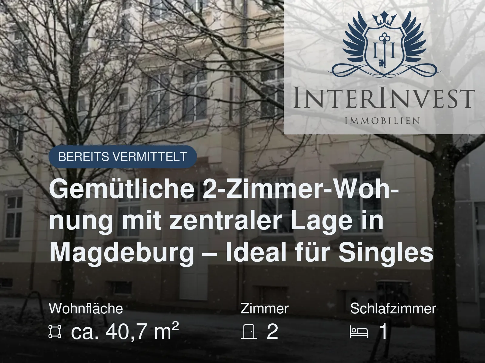 Nicht mehr verfügbar: Gemütliche 2-Zimmer-Wohnung mit zentraler Lage in Magdeburg – Ideal für Singles