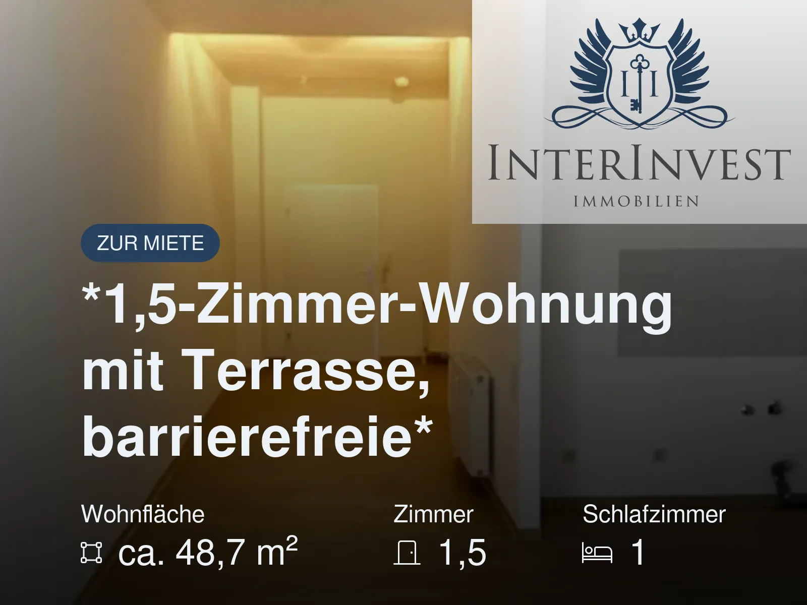 Neu im Angebot: *1,5-Zimmer-Wohnung mit Terrasse, barrierefreie*
