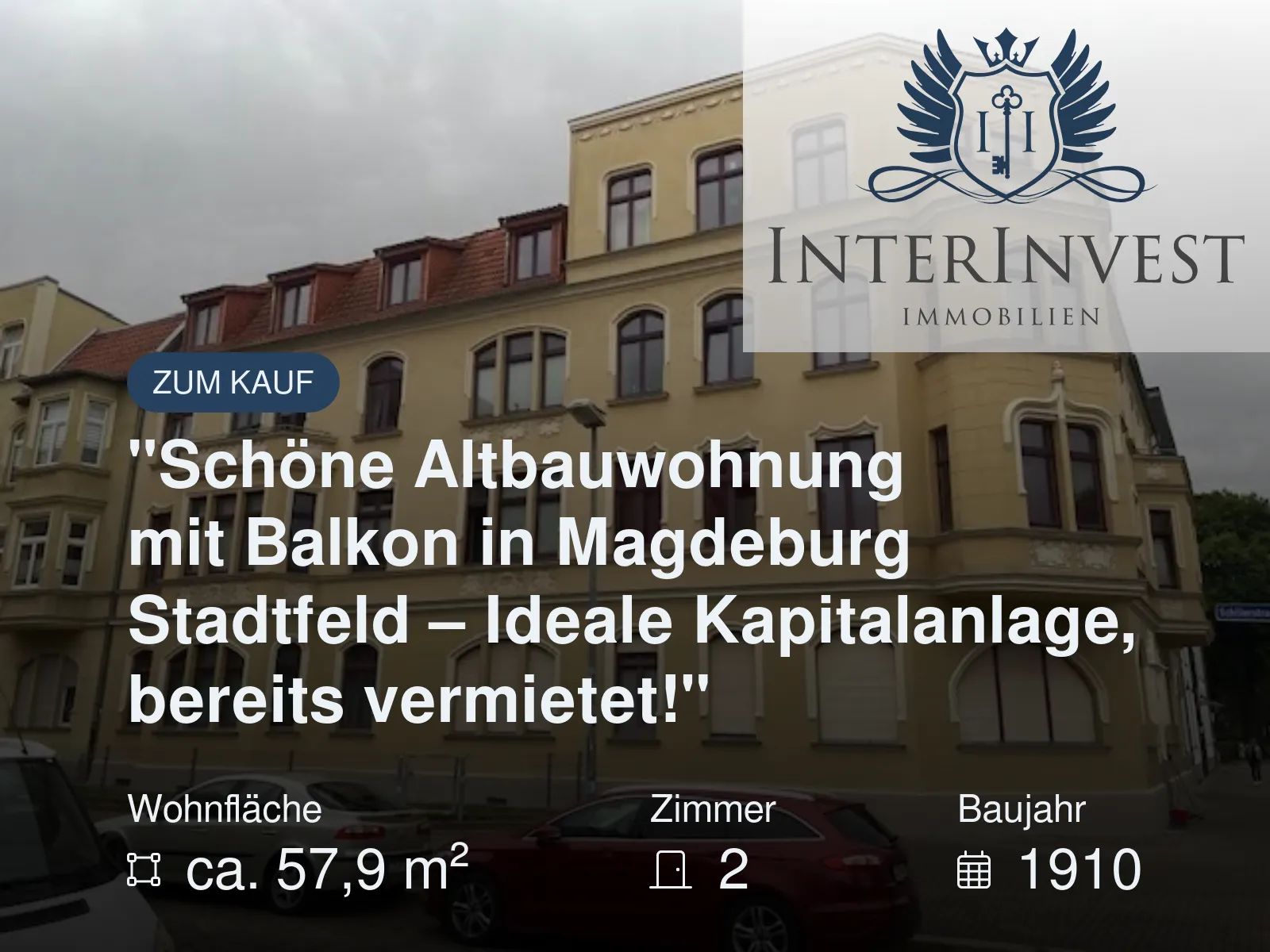 Neu im Angebot: „Schöne Altbauwohnung mit Balkon in Magdeburg Stadtfeld – Ideale Kapitalanlage, bereits vermietet!“