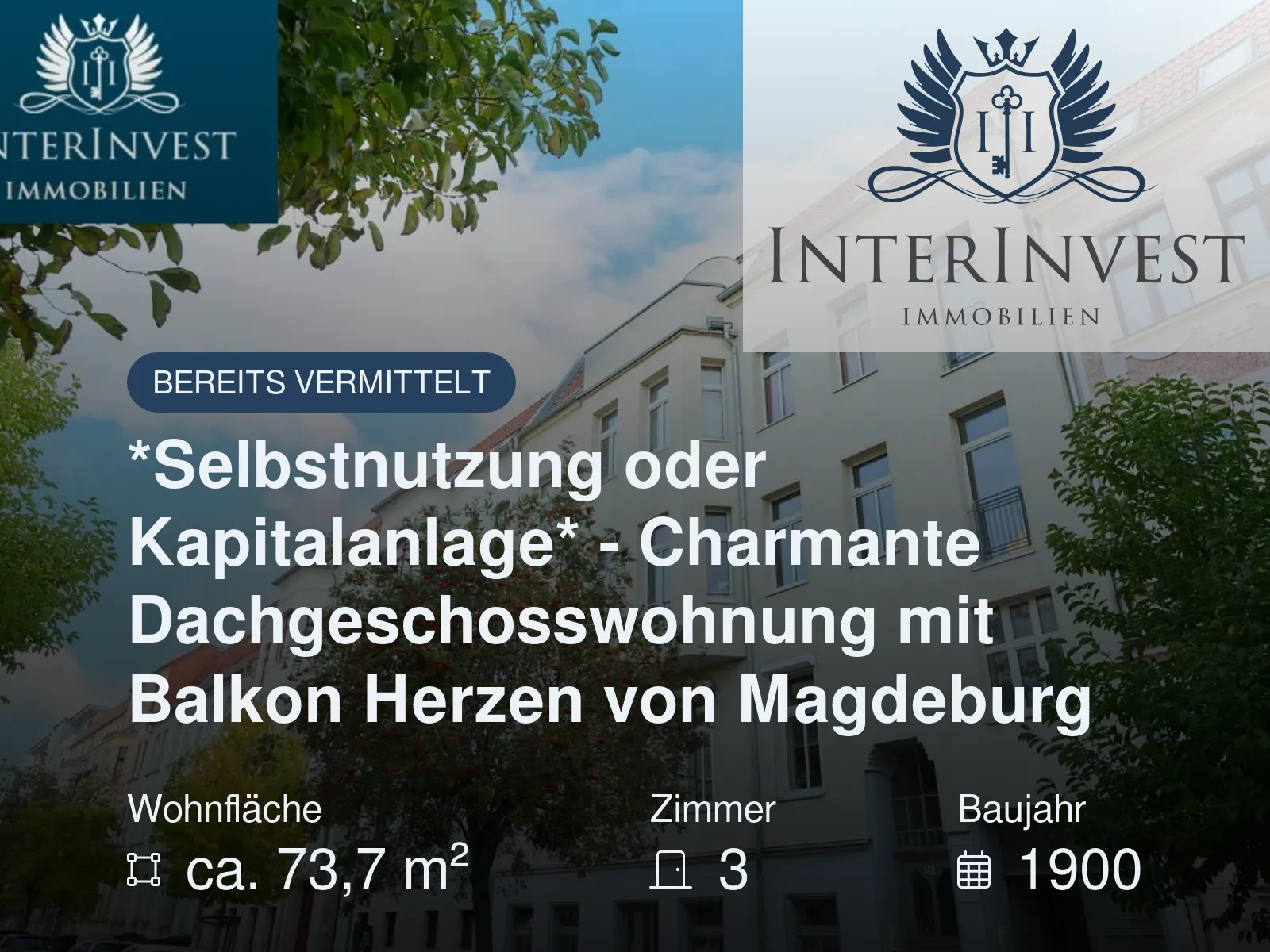 Nicht mehr verfügbar: *Selbstnutzung oder Kapitalanlage* – Charmante Dachgeschosswohnung mit Balkon Herzen von Magdeburg