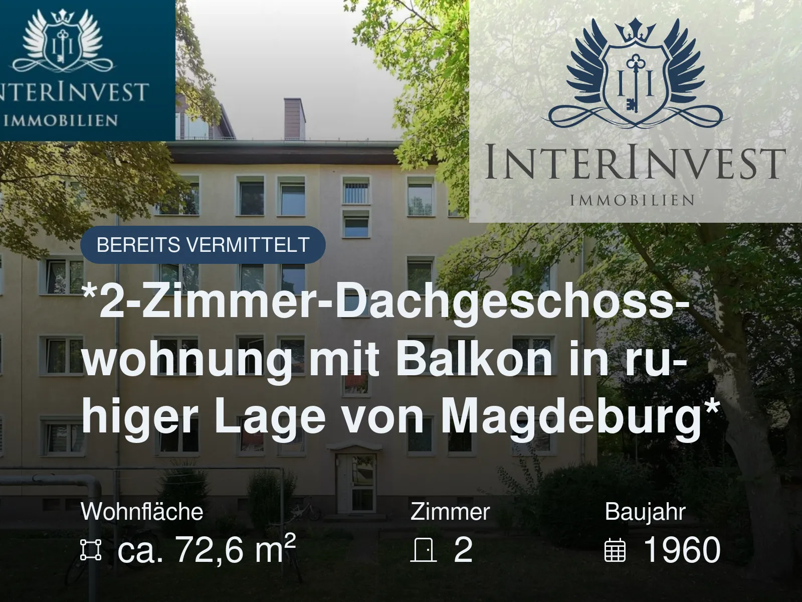 Nicht mehr verfügbar: *2-Zimmer-Dachgeschosswohnung mit Balkon in ruhiger Lage von Magdeburg*