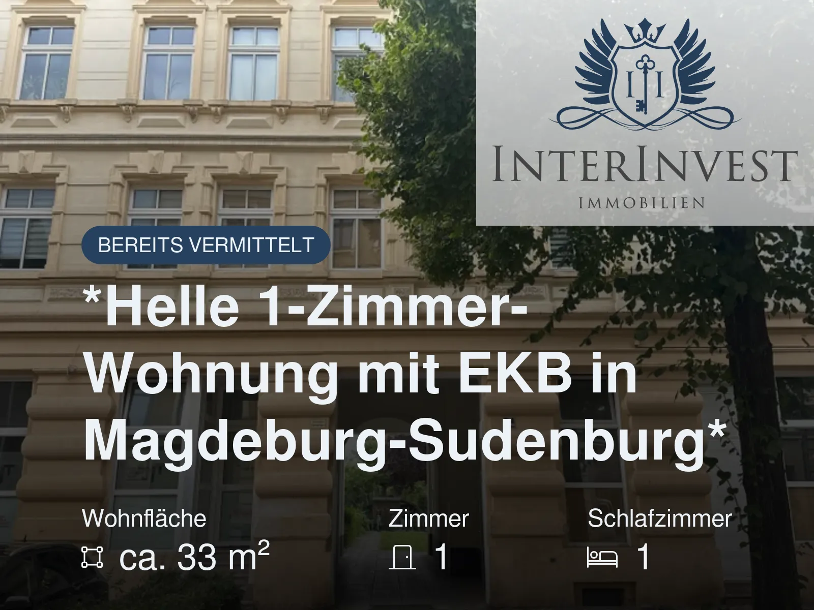 Nicht mehr verfügbar: *Helle 1-Zimmer-Wohnung mit EKB in Magdeburg-Sudenburg*