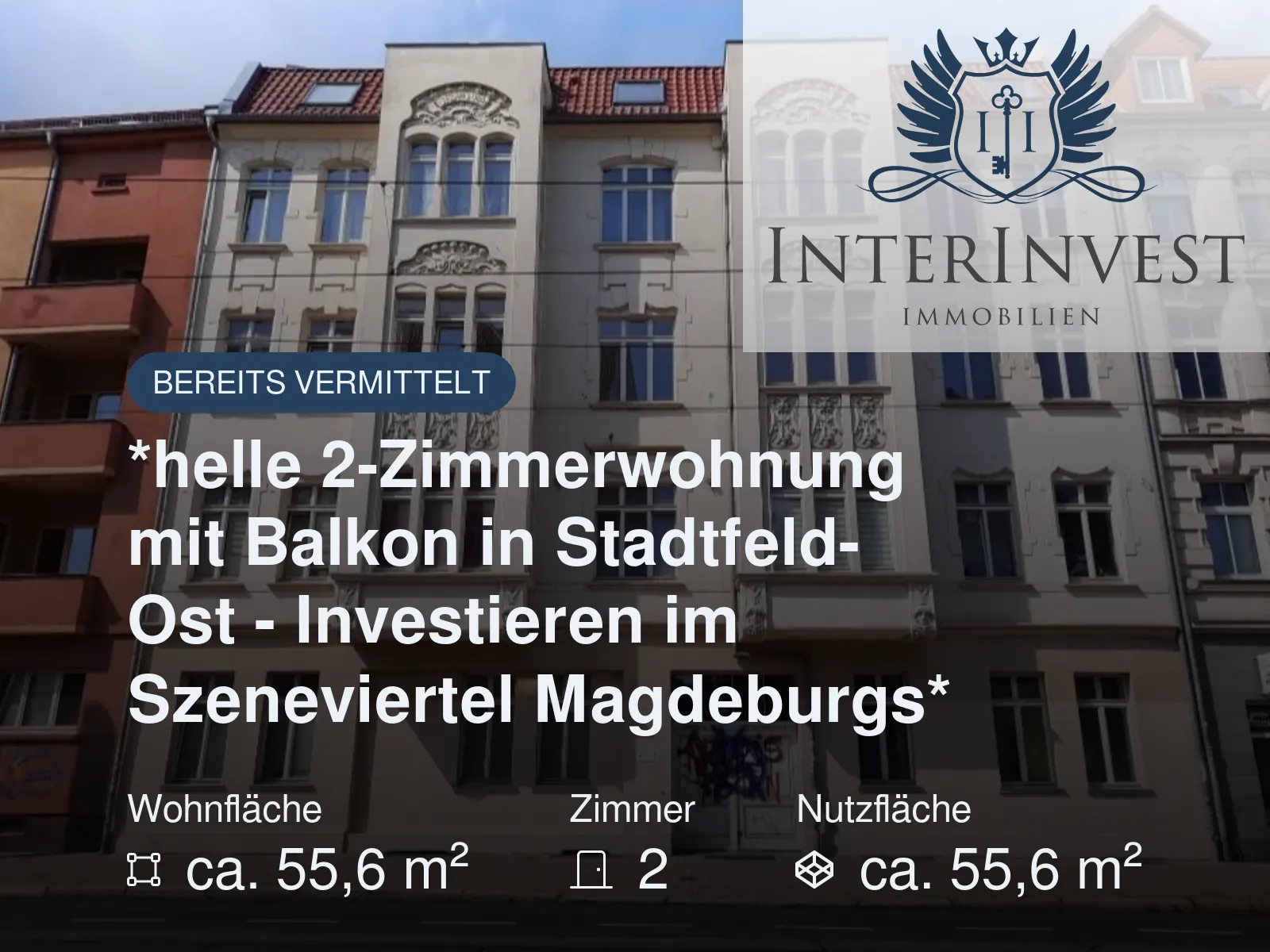 Nicht mehr verfügbar: *helle 2-Zimmerwohnung mit Balkon in Stadtfeld-Ost – Investieren im Szeneviertel Magdeburgs*