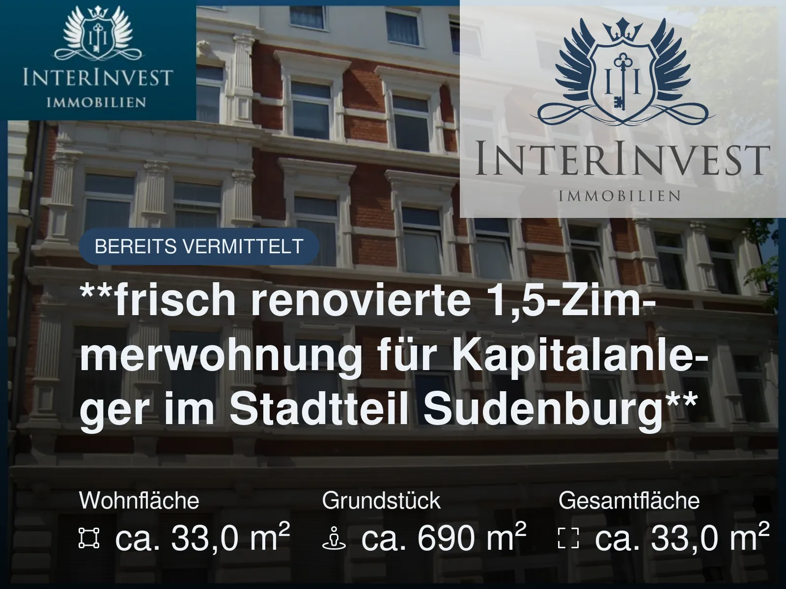 Nicht mehr verfügbar: **frisch renovierte 1,5-Zimmerwohnung für Kapitalanleger im Stadtteil Sudenburg**