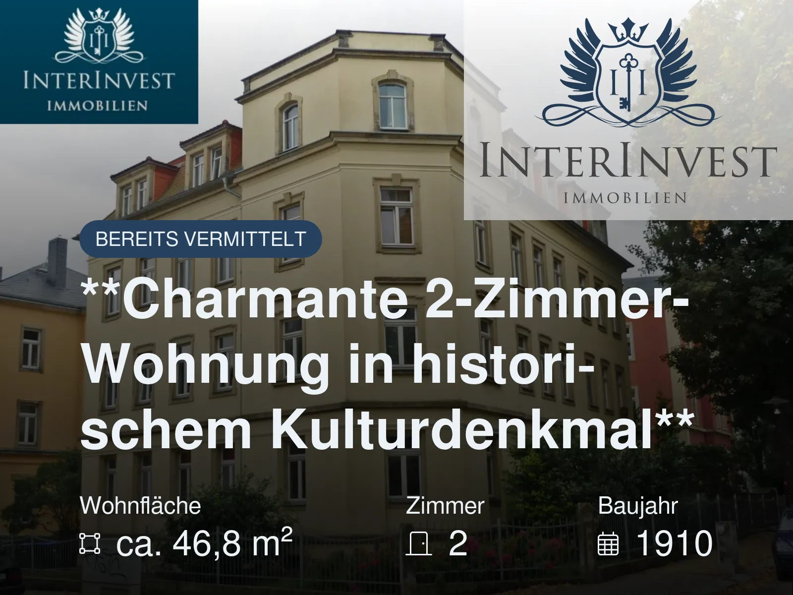 Nicht mehr verfügbar: **Charmante 2-Zimmer-Wohnung in historischem Kulturdenkmal**