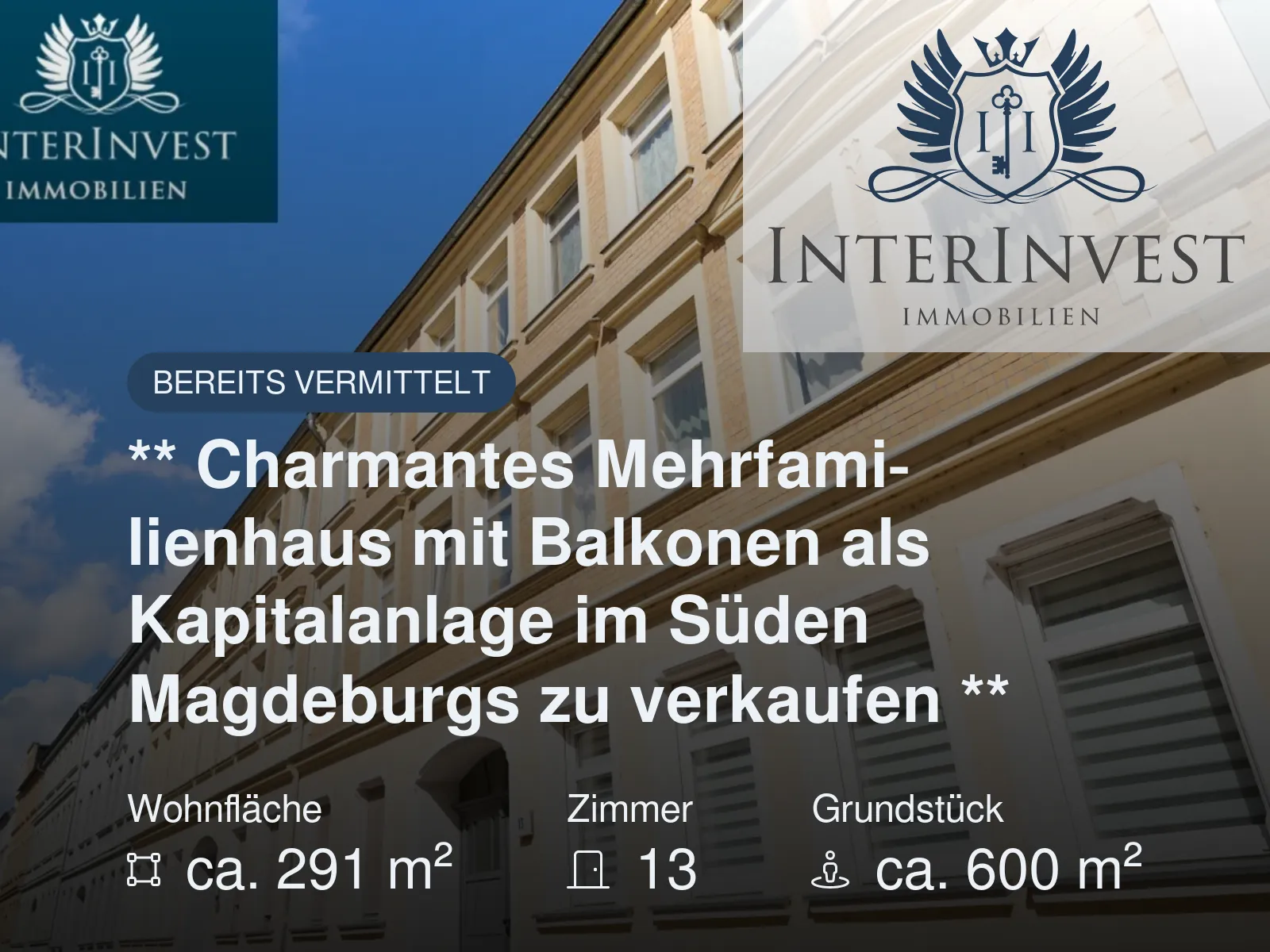 Nicht mehr verfügbar: ** Charmantes Mehrfamilienhaus mit Balkonen als Kapitalanlage im Süden Magdeburgs  zu verkaufen **