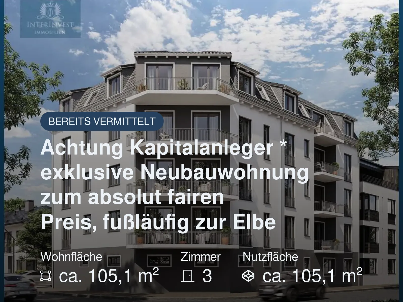 Nicht mehr verfügbar: Achtung Kapitalanleger * exklusive Neubauwohnung zum absolut fairen Preis, fußläufig zur Elbe