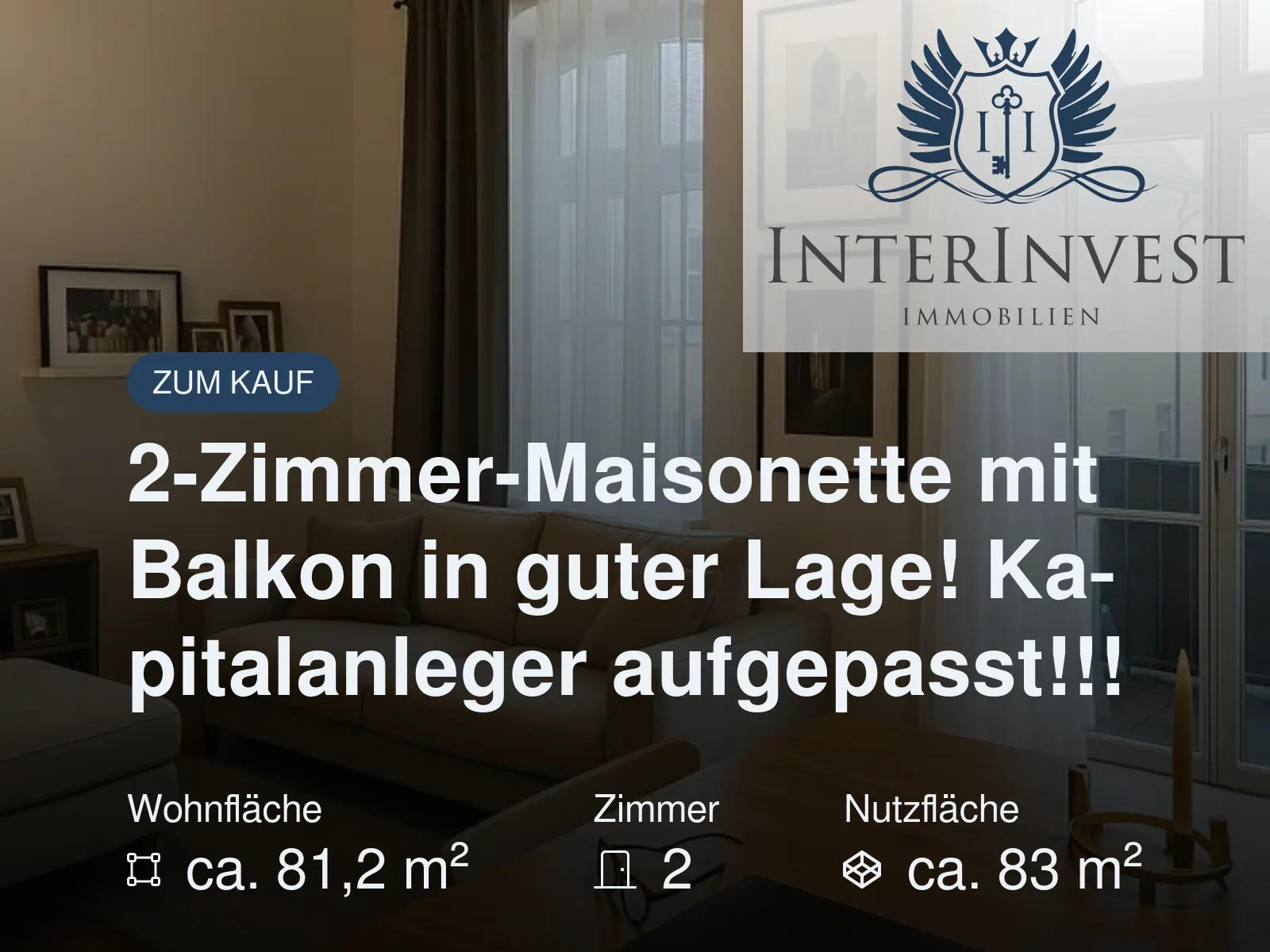 Neu im Angebot: 2-Zimmer-Maisonette mit Balkon in guter Lage! Kapitalanleger aufgepasst!!!