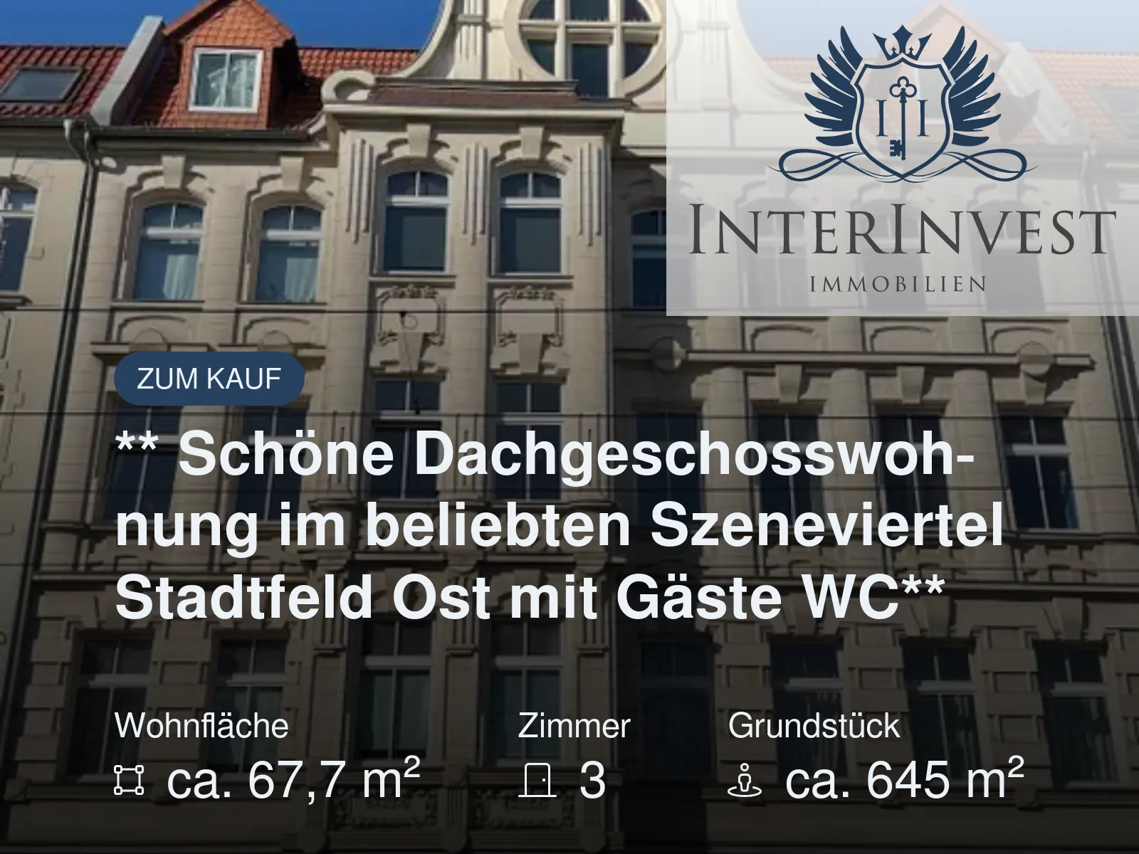 Neu im Angebot: ** Schöne Dachgeschosswohnung im beliebten Szeneviertel Stadtfeld Ost mit Gäste WC**