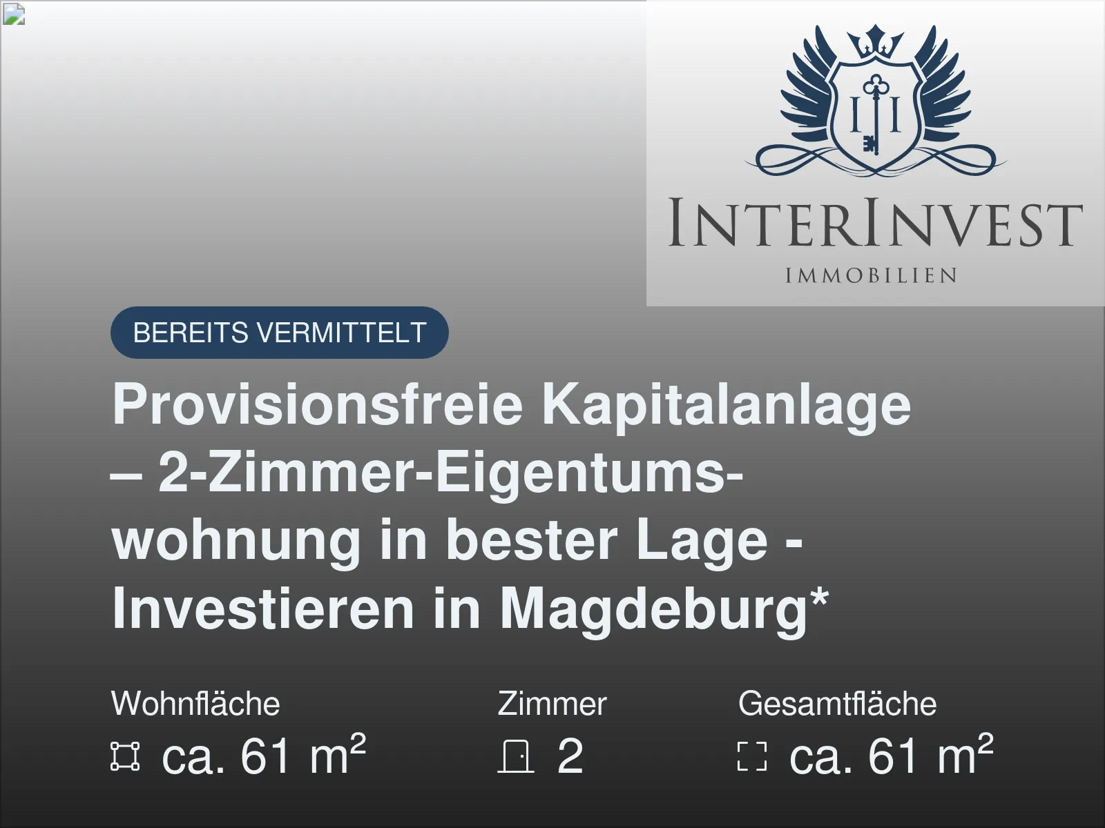 Nicht mehr verfügbar: Provisionsfreie Kapitalanlage – 2-Zimmer-Eigentumswohnung in bester Lage – Investieren in Magdeburg*