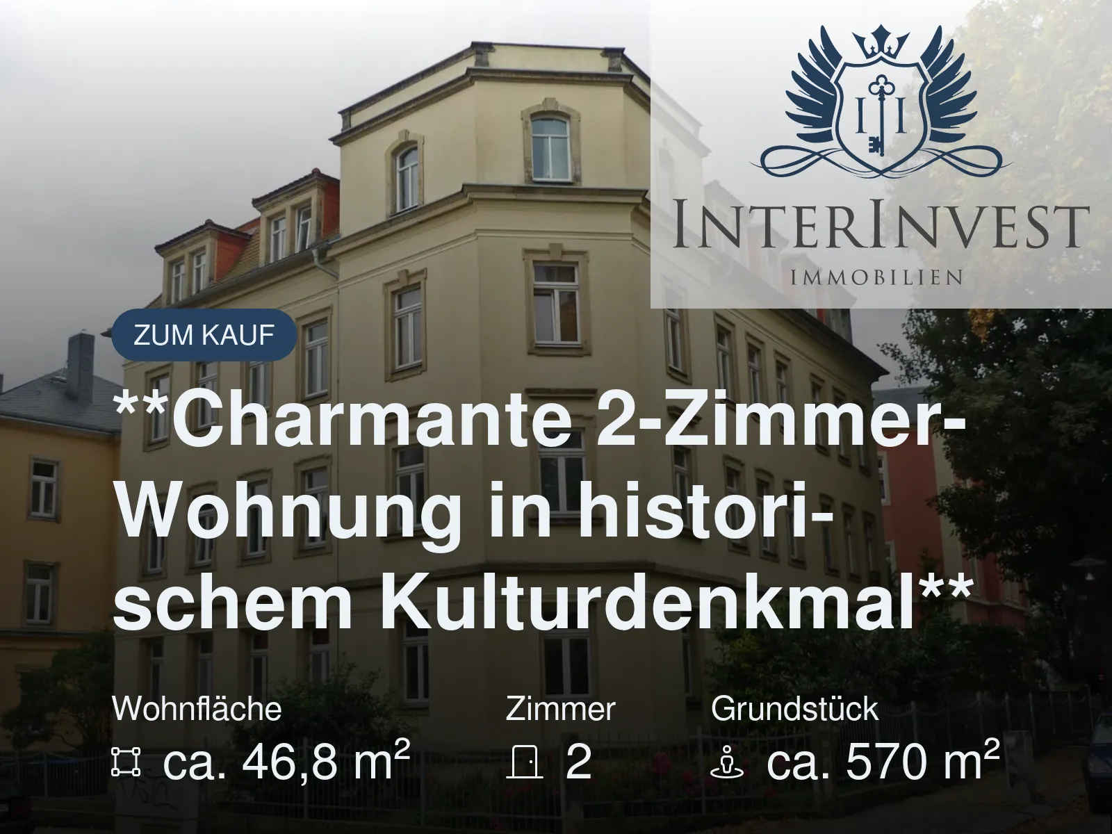 Neu im Angebot: **Charmante 2-Zimmer-Wohnung in historischem Kulturdenkmal**