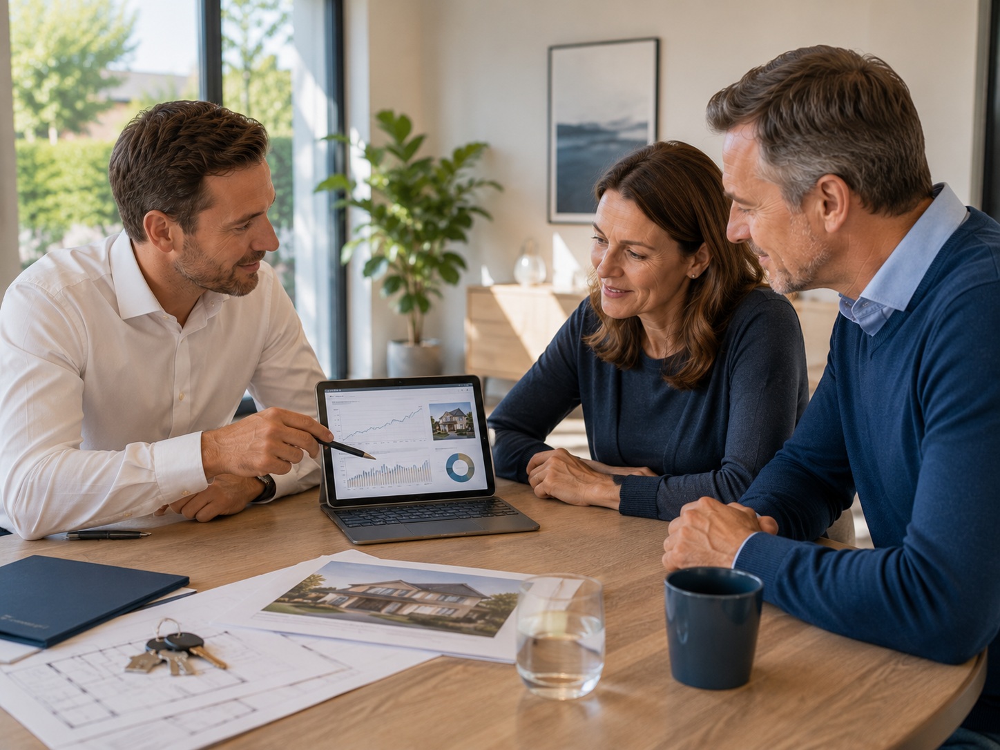 Immobilienexperte von InterInvest bespricht mit Eigentümern den aktuellen Marktwert ihrer Immobilie in Magdeburg