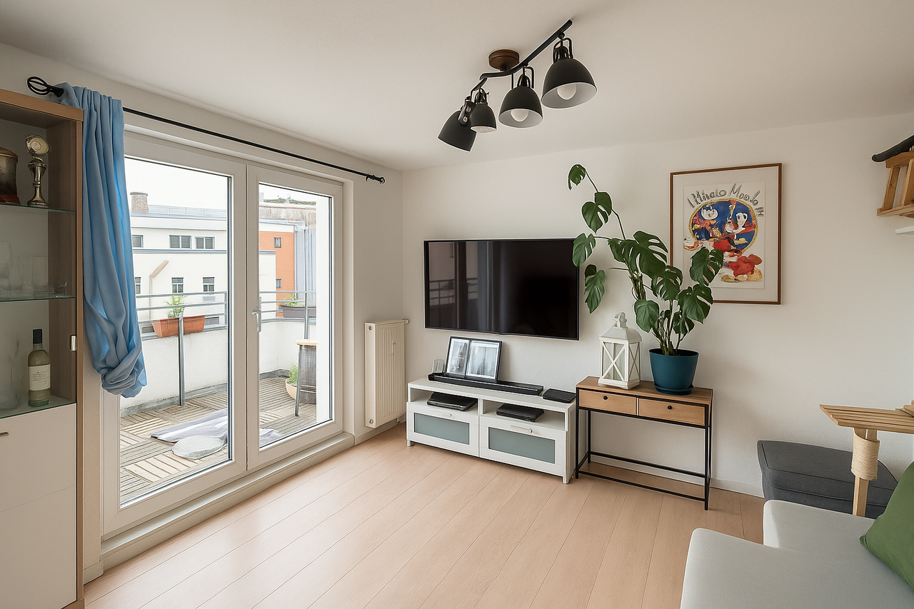 Wohnzimmer mit Balkon